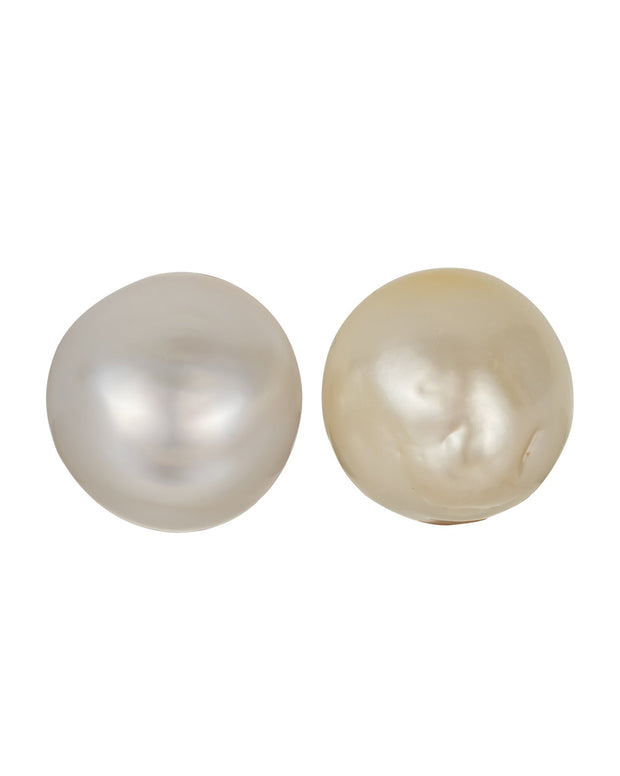 Pearl earrings, crafted in 18 karat yellow gold.