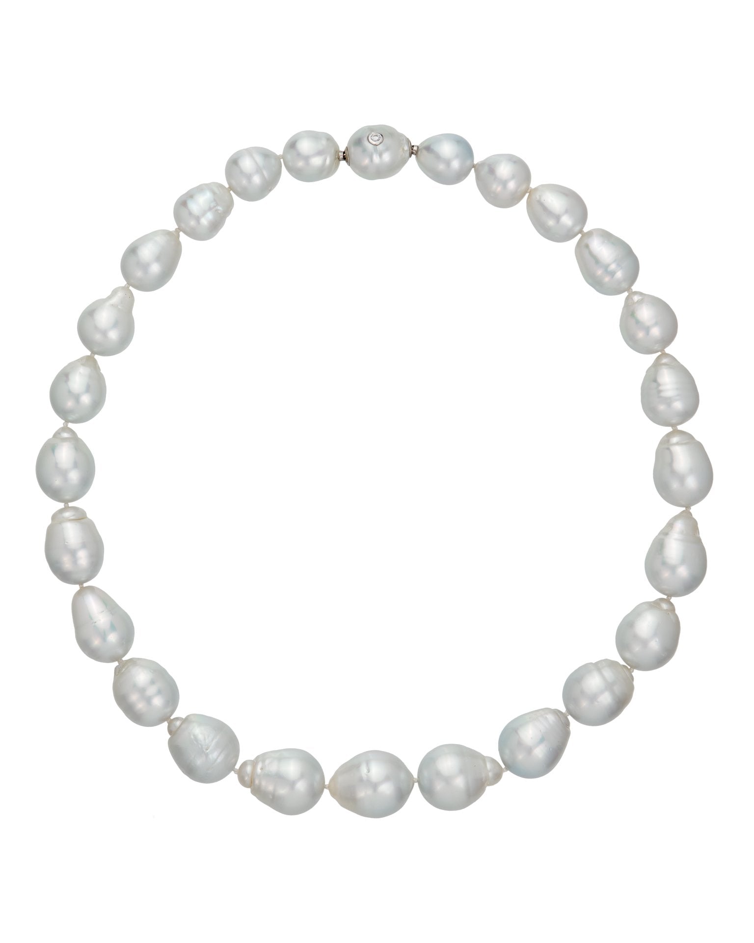South Sea pearl strand, crafted in 18 karat white gold.
